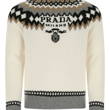 Prada Men Embroidered Cashmere Sweater