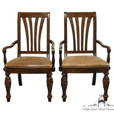 Set of 2 KINCAID FURNITURE Kings Road Collection Rustic Traditional Style Dining Arm Chairs 74-063/064 