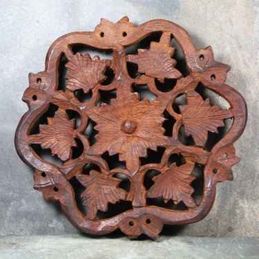 Vintage Carved Wooden Owl Trivet | Rustic Kitchen Trivet | Bixley Shop 