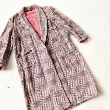 1950s Beacon Plaid Wool Robe / Duster 