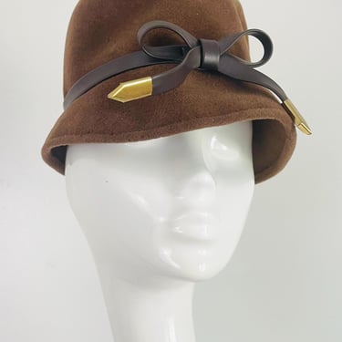 vintage 1960s red wool cloche hat with tassels, 60 | Black  display picture 1