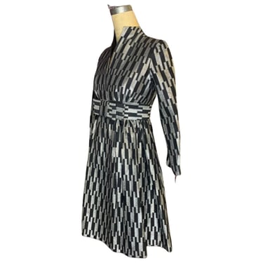 1960s black and silver mod dress 