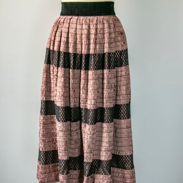 1950s Full Skirt Taffeta Ribbons S 