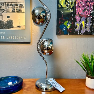 Mid Century Chrome Eyeball Table Lamp