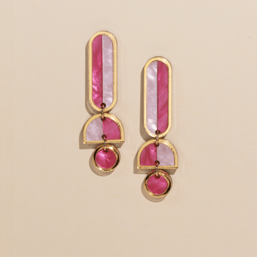 Lanie Statement Earrings - Pink