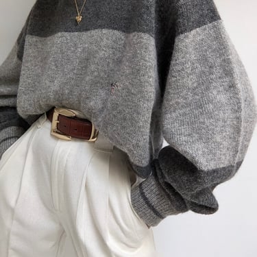 Vintage Wide Striped Wool Sweater