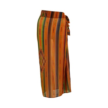 Dior Orange Striped Wrap Skirt
