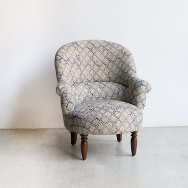 Vintage Block Print Crapaud Chair | Petites Collines