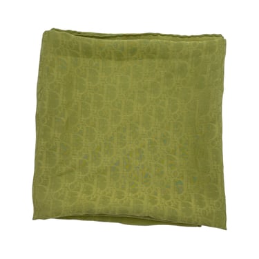Christian Dior Apple Green Monoram Silk Scarf 