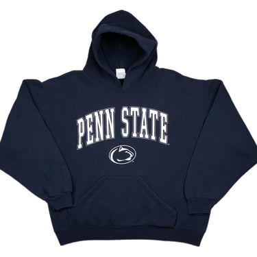 Vintage 90s Penn State University Nittany Lions Made in USA Hoodie Sweatshirt Pullover Size Large 