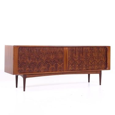 Bernhard Pedersen Mid Century Danish Rosewood Tambour Door Credenza - mcm 