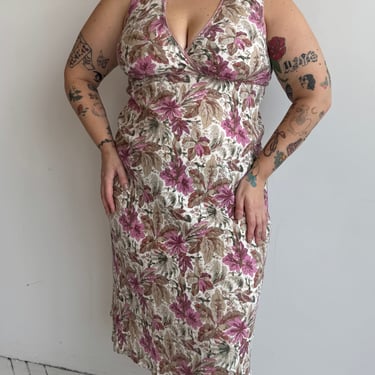 Vintage - Floral Bias Cut Dress (XL/1X)