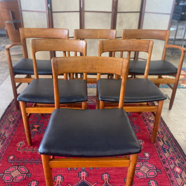 Danish Teak & Vinyl Dining Chairs