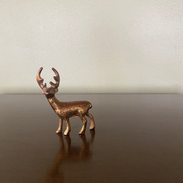 Mid-Century Modern Brass Deer, Hollywood Regency Brass Animal, Vintage Brass Deer,Solid Brass Paperweight,Vintage Metal Animal 