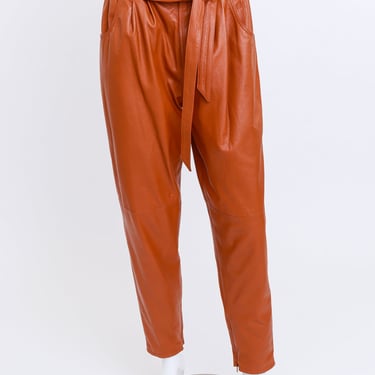 Leather Paperbag Pants