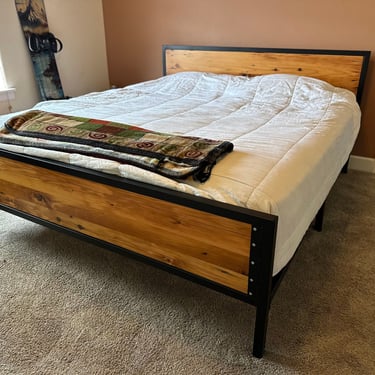 Reclaimed wood bed frame. Bed frame. Bed Frame with headboard.  Modern bed frame. Queen bed frame. King bed frame. Twin bed frame. 