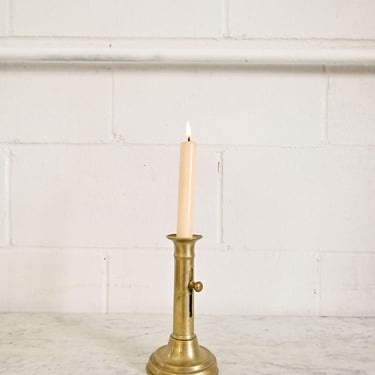 antique French brass push up candlestick ii