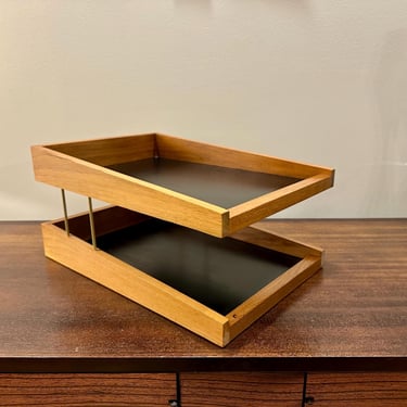 Mid-Century Modern Modernist Paper Letter Tray Desk Organizer - Free Shipping 