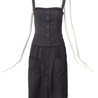 PRADA-Black Cotton Sun Dress, Size 4