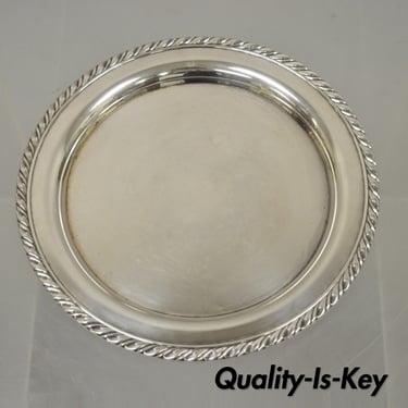 Vintage Oneida 10" Round Silver Plate Serving Tray Platter Dish