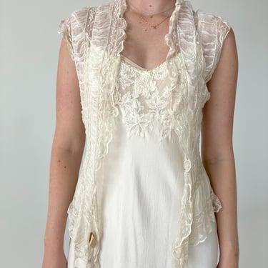 Victorian Cream Lace Vest