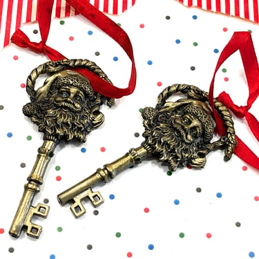 VINTAGE: 2PCS -  1990s Magic Key for Santa - Key Ornament - Special Key for Father Christmas, Christmas Eve Xmas Keepsake making Traditions 