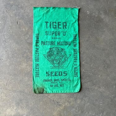 Vintage Tiger Brand Pekin, Ill Pasture Mixture Seed Sack 