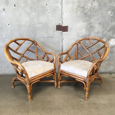 Pair of Vintage Bamboo / Rattan Chairs