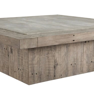 Very Chic 68” Large Wood and Concrete Laminate Coffee Table from Terra Nova Designs Los Angeles 