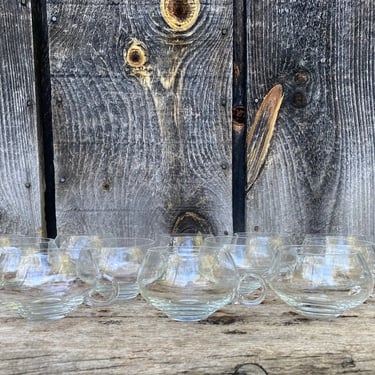 Low Punch Glasses -- Glass Punch Glasses -- Delicate Punch Glasses -- Set of 12 Punch Glasses -- Short Punch Glasses -- Vintage Glassware 