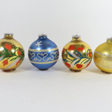 Vintage Glass Christmas Ornaments - Shiny Brite West German Christmas Ornaments 