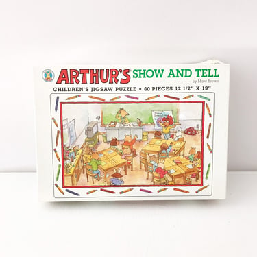 Vintage Arthur's Show and Tell Cardboard Puzzle 60 Pcs Elementary School Educational Marc Brown 