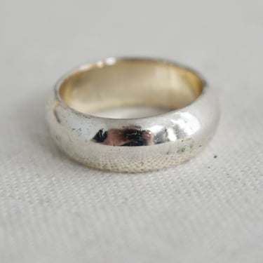 1990s Sterling Silver Wide Band Ring, Size 9 - 9.5 