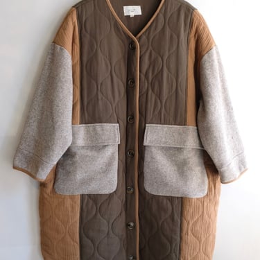 Pre-loved / Amente Patch Quilted Wool Blend Coat / Size M/L
