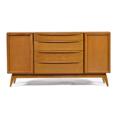 Vintage Restored Solid Maple Heywood Wakefield Wheat Credenza Buffet 