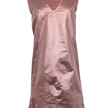 L'autre Chose - Salmon Pink Metallic Sleeveless Dress Sz 8