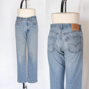 1990s Levi's 501 Jeans Cotton Denim Distressed 32" x 31" 