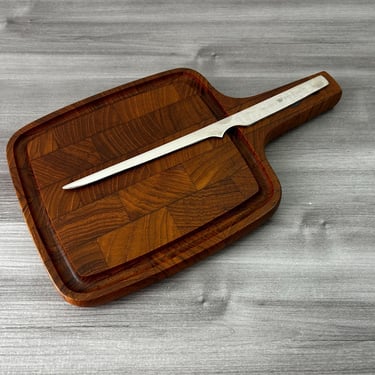 Vintage Digsmed Cutting Board With Original Knife Denmark Teak Tray 