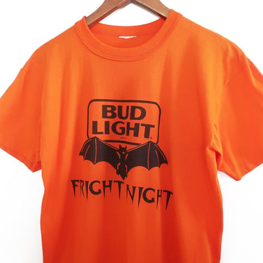 vintage Bud Light shirt / 90s beer shirt / 1990s Bud Light Fright Night bat scary movie Halloween shirt Small 