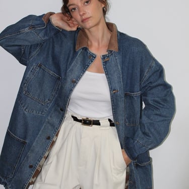 Beautiful Vintage Denim Flannel-Lined Chore Coat