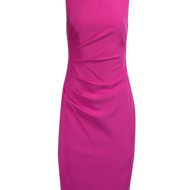 Milly - Dark Pink Side Ruched Sleeveless Dress Sz 2