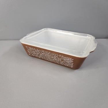 Pyrex 503 B Woodland Brown Refrigerator Dish with Lid 
