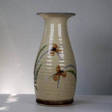 Tall Handmade Floral Pottery Vase