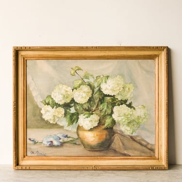 Les Hortensias Watercolor Painting