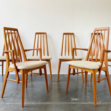 Danish teak Eva Dining Chairs by Niels Koefoed 