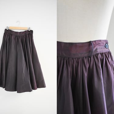 1950s Purple Taffeta Full Skirt 