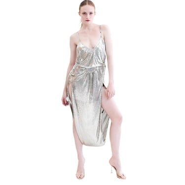 Saint Laurent Resort 2020 Silver Chain Mail Jumpsuit 