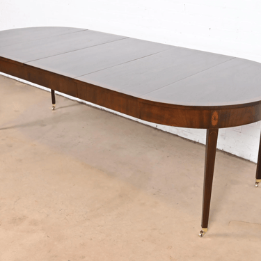 Kittinger Federal Inlaid Mahogany Extension Dining Table, Newly Refinished