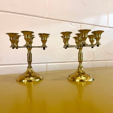 Vintage 1980s Grandmillenial Style 7 Arm Candleabra 