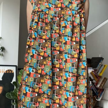 VTG Mod Handmade Printed Midi Dress 
